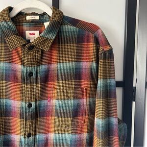 [XXL] Levi's Men’s Autumn Plaid Long Sleeve Button Down Flannel Over Shirt